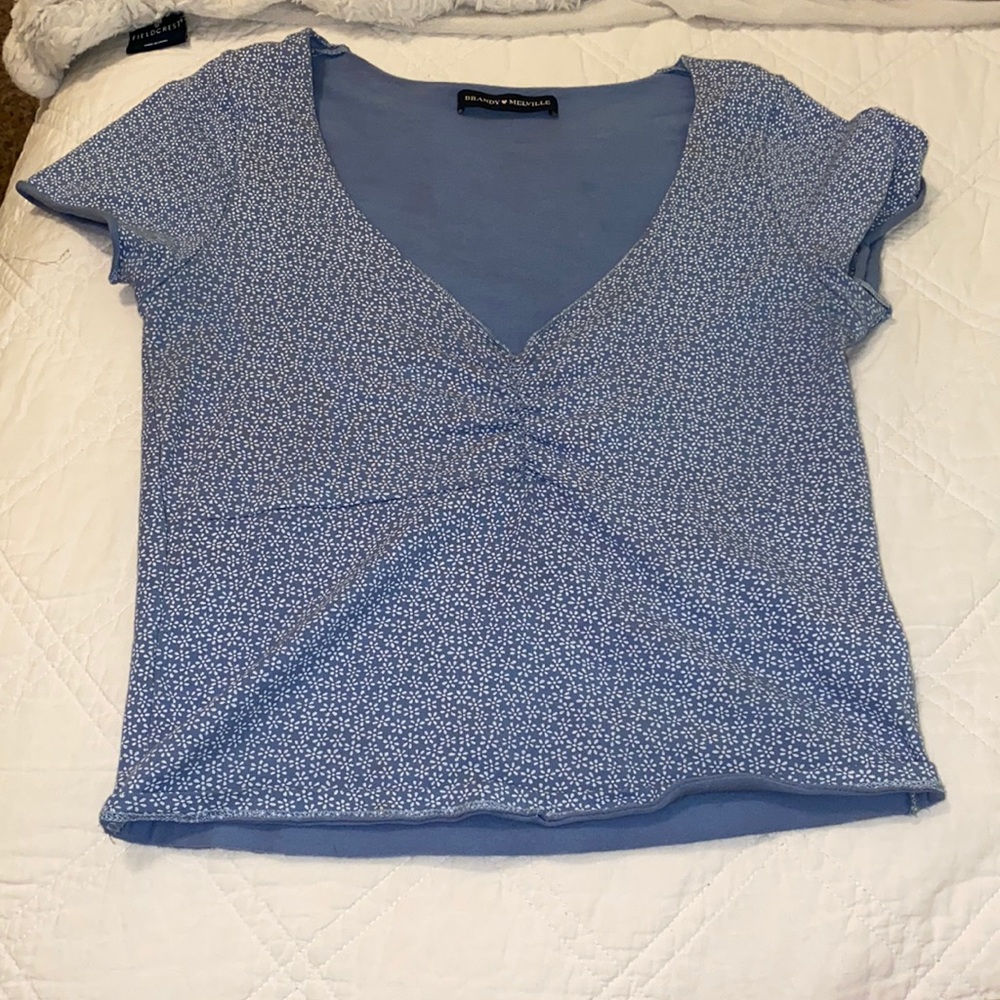 Blue flower brandy melville top
